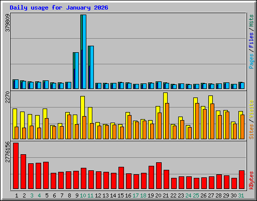 Daily usage for January 2026